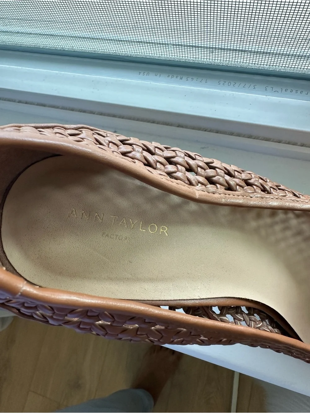 Ann Taylor Women's Woven Leather Shoes Tan